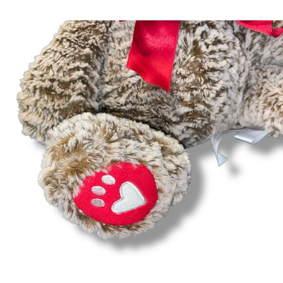 Animal Adventure Plush Teddy Bear Heart Frosted Stuffed Nursery Decor Ribbon 12" - Picture 3 of 10